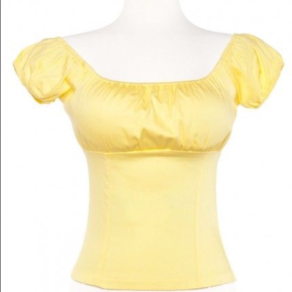 yellow peasant top
